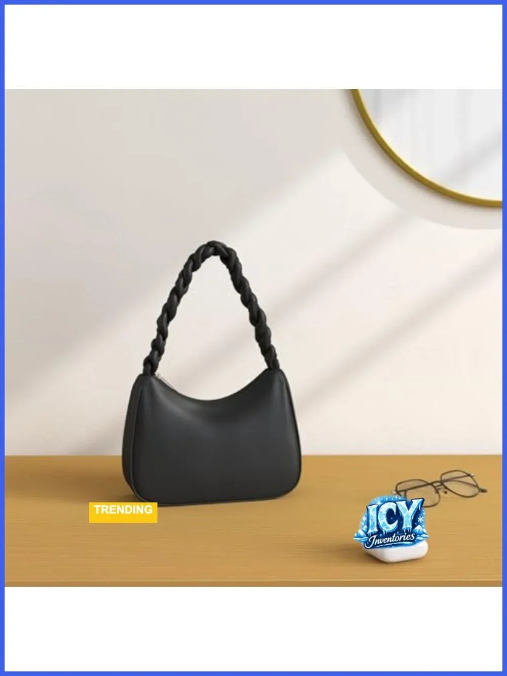 Women's Hobo Shoulder Bag PU Leather Cute Tote Purse Zipper Closure
